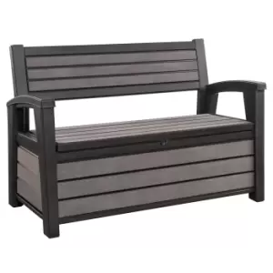 image of Hudson 2 Seater Storage Bench Grey