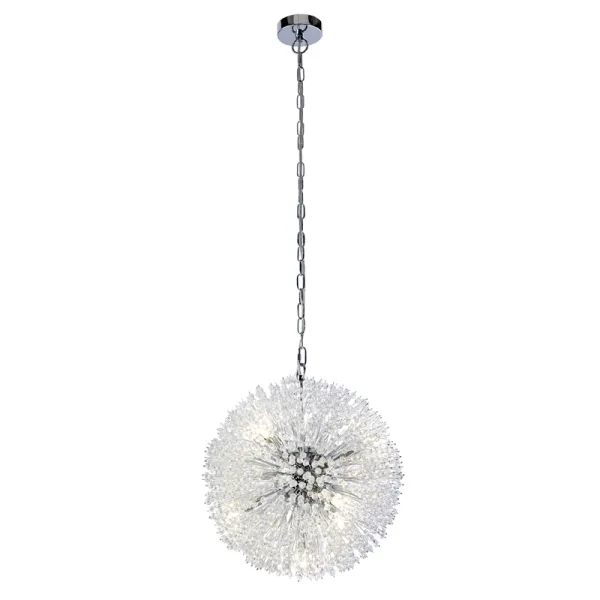 Image of Searchlight Sunburst Glass 7 Light Chandelier - Chrome