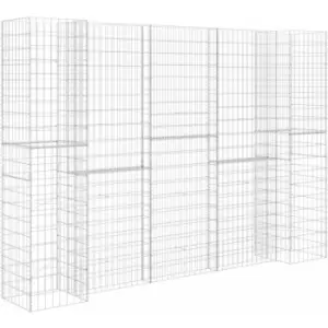 Image of H-Shaped Gabion Planter Steel Wire 260x40x180cm vidaXL - Silver