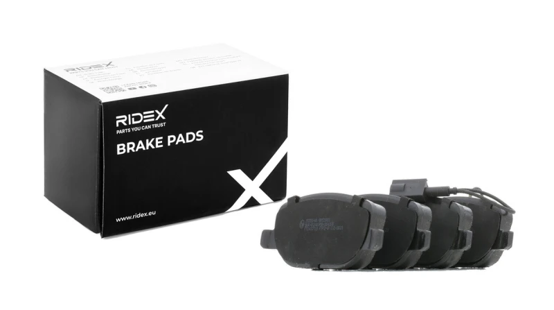 Image of RIDEX 402B0928 Brake pad set Rear Axle, incl. wear warning contact Low-Metallic Brake Pad Set,disc brake (402)