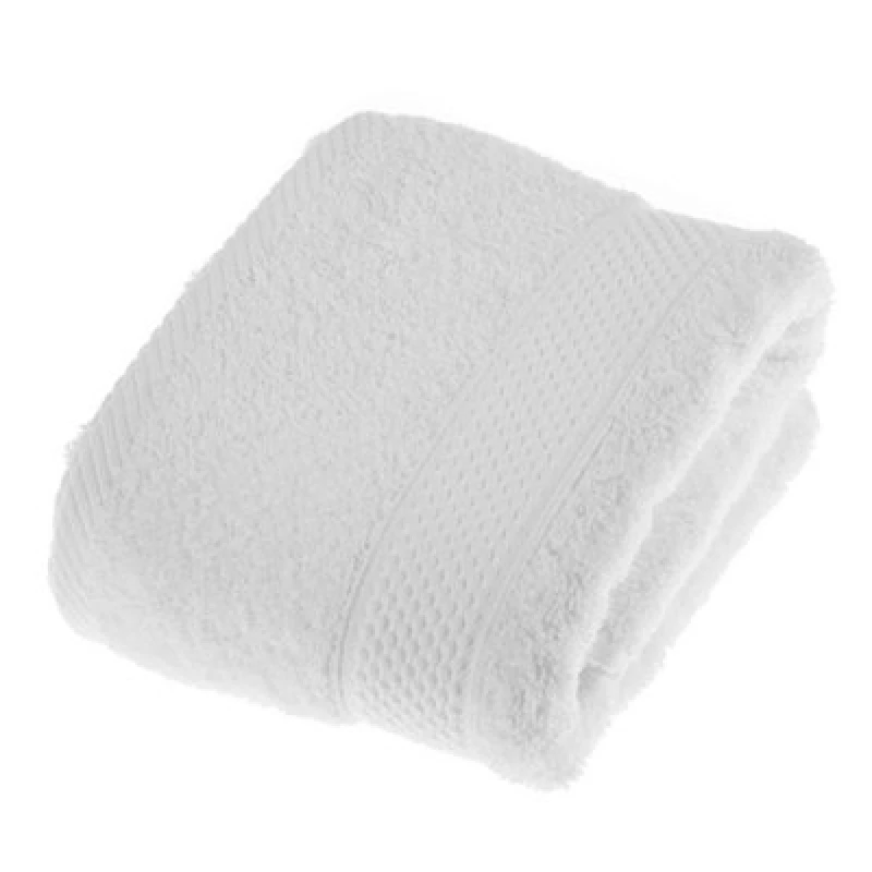 Image of HOMESCAPES Turkish Cotton White Hand Towel - White - Homescapes BT1169B