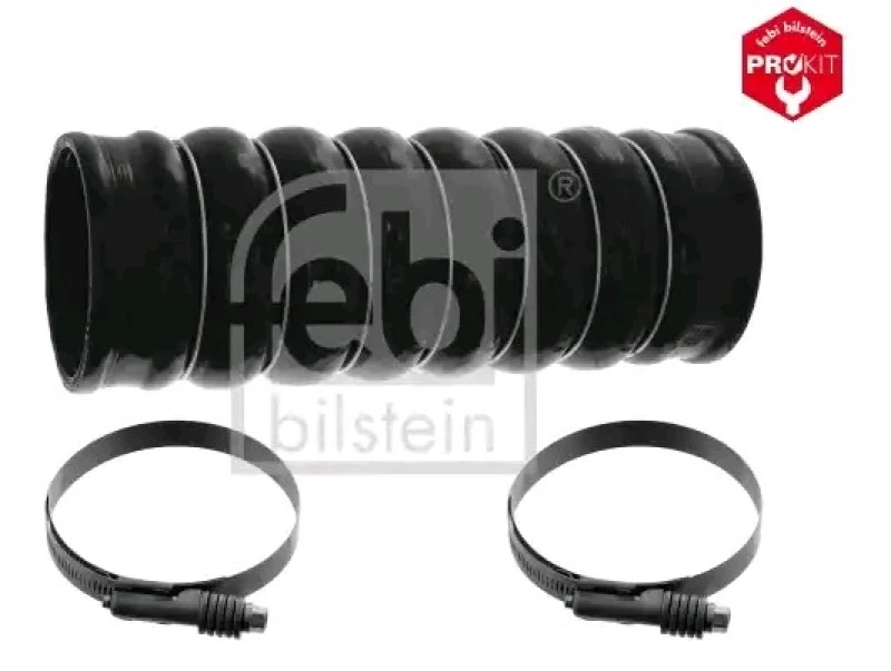 Image of FEBI BILSTEIN 48432 Turbocharger Hose with clamps, CR (chloroprene rubber), OE Turbo NEW CR (chloroprene rubber) Charger Intake Hose (3314)
