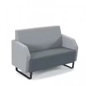 image of Encore low back 2 seater sofa 1200mm wide with Black sled frame -