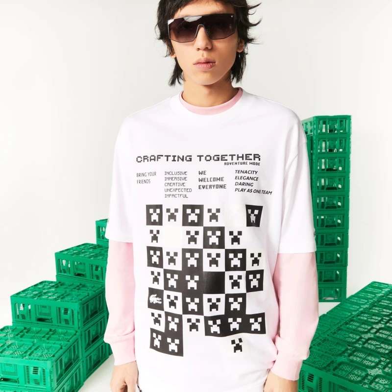 Image of Lacoste Minecraft T-Shirt - White White XS