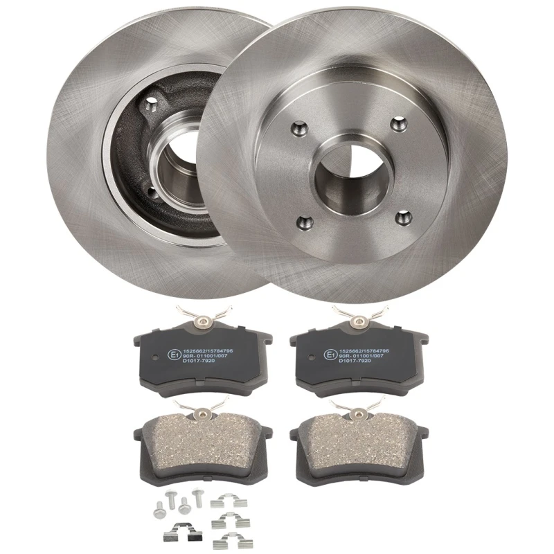 Image of RIDEX 3405B2144 Brake disc and pads set Rear Axle, Brake Disc Type: Solid, not prepared for wear warning indicator Brake Set,disc brakes (3405)