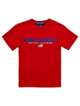 Image of Ralph Lauren Boys Polo Sport Short Sleeve T-Shirt - Red