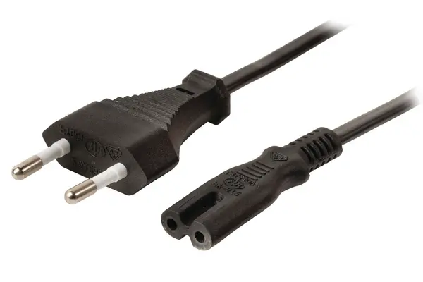 Image of Maplin Maplin Power Lead IEC C7 Fig 8 2 Pin Plug to Euro 2 Pin Plug - 5m (Not Fused) VLEP11040B50