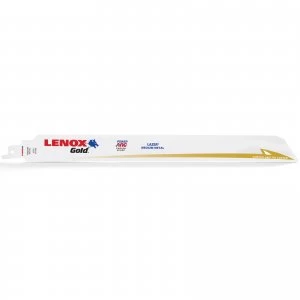 image of Lenox Gold Lazer 18TPI Medium Metal Cutting Reciprocating Saw Blades 305mm Pack of 5