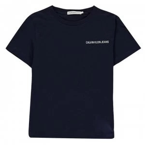 Calvin Klein Junior Boys Chest Logo T Shirt - Peacoat