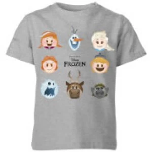 Image of Disney Frozen Emoji Heads Kids T-Shirt - Grey - 11-12 Years
