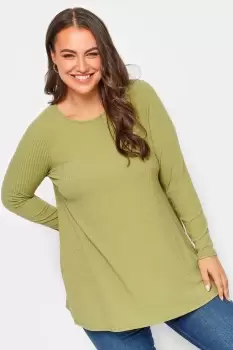 Image of Ribbed Long Sleeve Swing Top