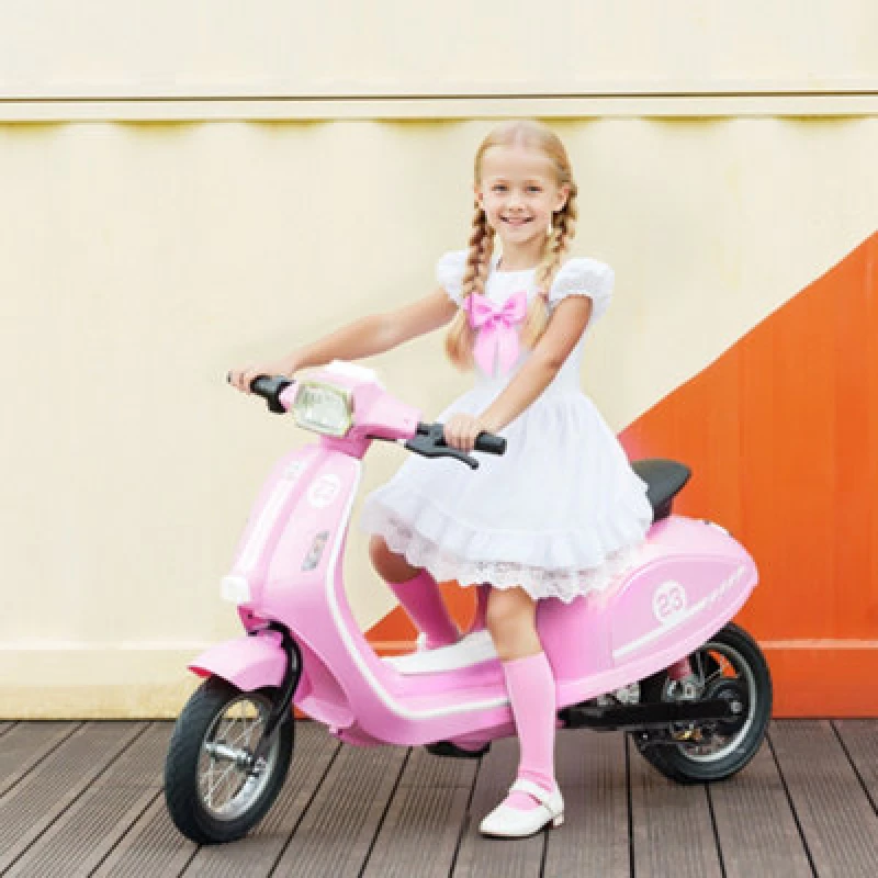 Image of AIYAPLAY 24V Battery Powered Ride on Motorcycle with Manual Throttle, Pink 370-394V70PK