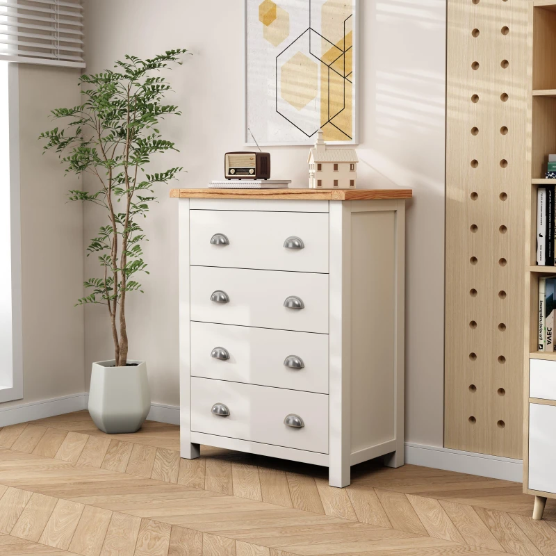 Image of Cabinet Bits Lovere 4 Drawer Chest Of Drawers Chrome Cup Handle