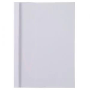 image of GBC A4 Linen Thermal Binding Covers White 8mm 150 Microns Up To 80 Page Capacity 100 Per Pack