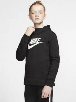 image of Nike Sportswear Girls Hoodie - Black/White, Size S, 8-10 Years, Women