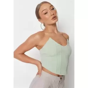 image of Missguided Bust Point Corset Bandeau Bralet - Green