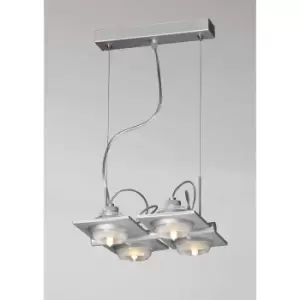 image of Ull Pendant Lamp 4 Silver Gray G9 Bulbs Width 28 Cm