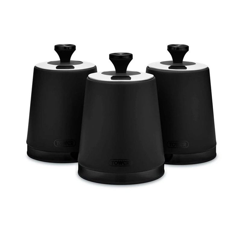 image of Tower Sera Set of 3 Canisters Canisters Medium Black 88389803130