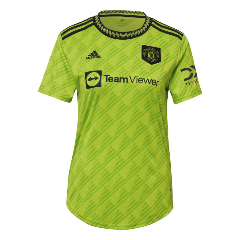 Image of adidas Manchester United Third Shirt 22/23 Womens Solar Slime female 6 (XXS)