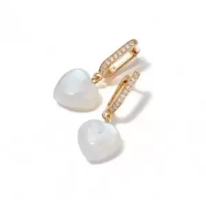 Image of Beloved Moonstone Heart Drop 18ct Gold Plated Earrings JE04_GP