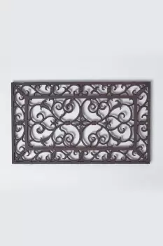 Image of Cast Iron Door Mat Brown Rectangular Parisian Design