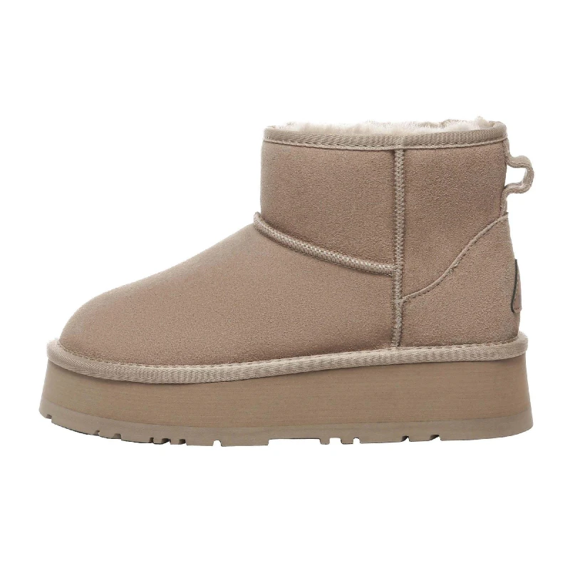 Image of EverAu Dusky Mini Classic Platform Boots Brown female UK 4