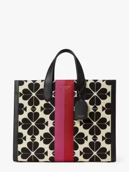 image of Kate Spade Oversized Spade Flower Jacquard Stripe Manhattan Large Tote Bag, Multi, One Size