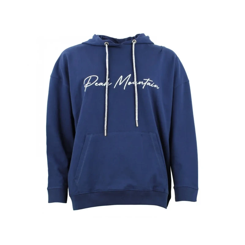 Image of Womens cotton sweatshirt Peak Mountain French Terry Bleu Female L