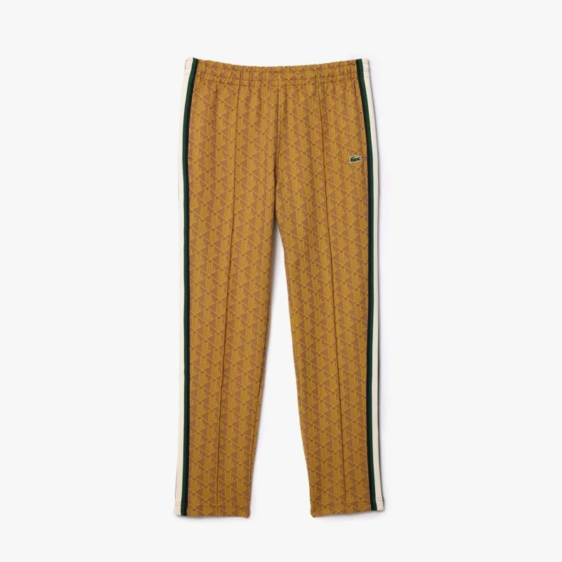 Image of Lacoste Paris Monogram Sweatpants - Brown Brown XS