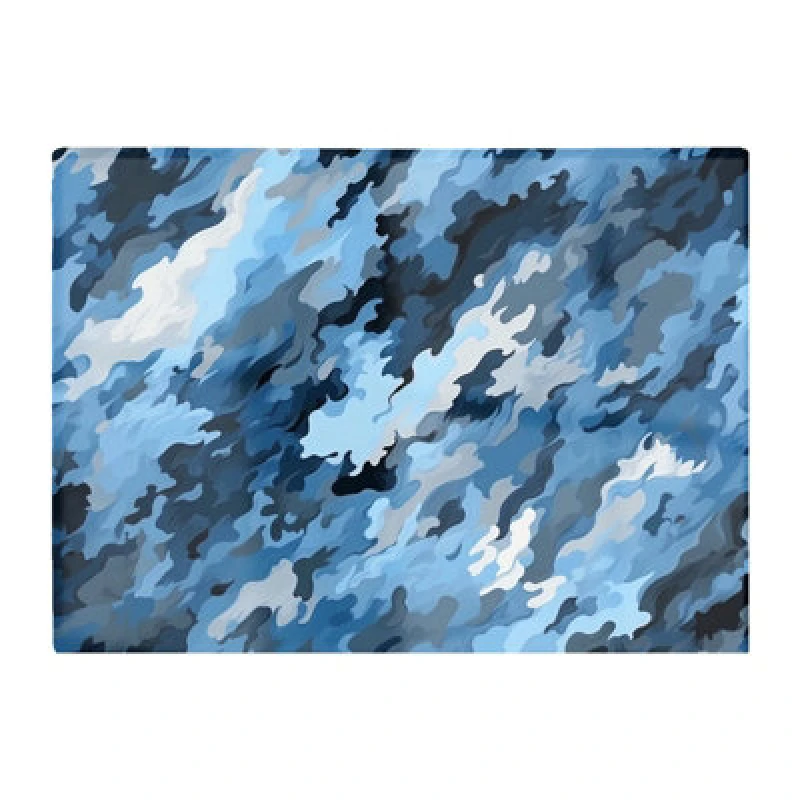 Image of Warren Reed Designer Blue And Grey Canvas Brushstrokes Glass Chopping Board