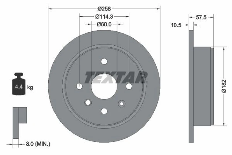 Image of Brake disc TEXTAR 92163003