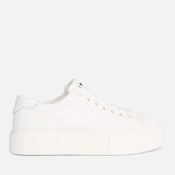 Image of Tommy Jeans Womens Faux Leather Cupsole Trainers - UK 6.5