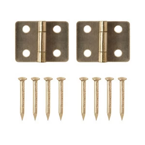 image of Brass effect Metal Butt hinge Pack of 2