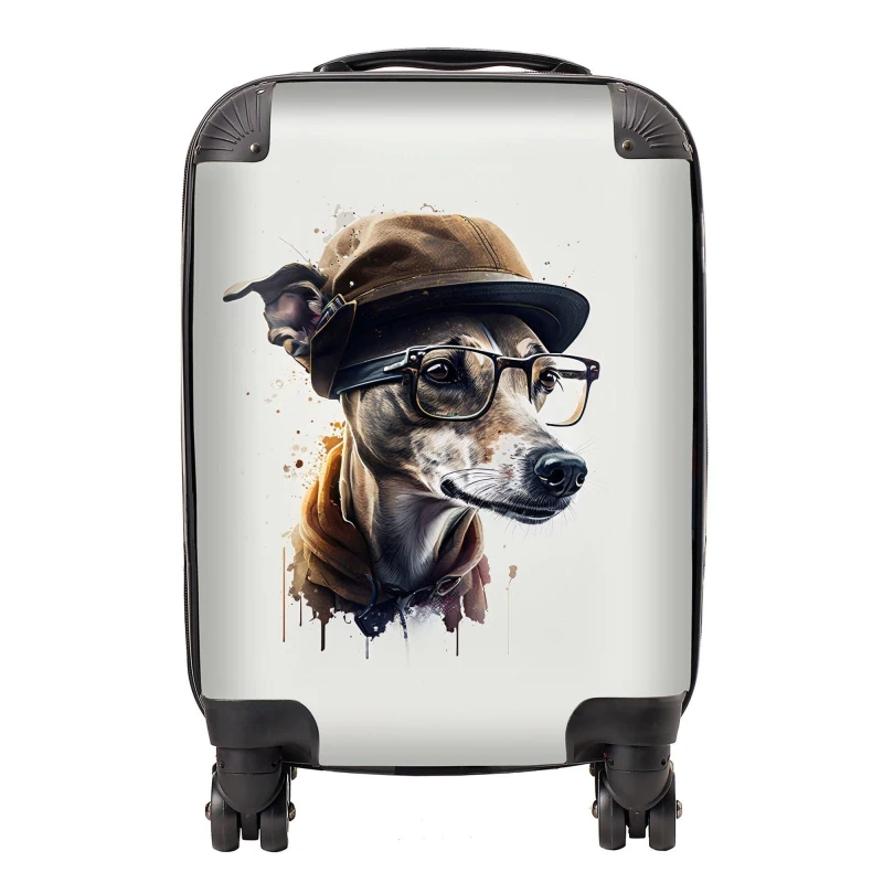 Image of Warren Reed Designer Whippet Dog Splashart Suitcase - Large