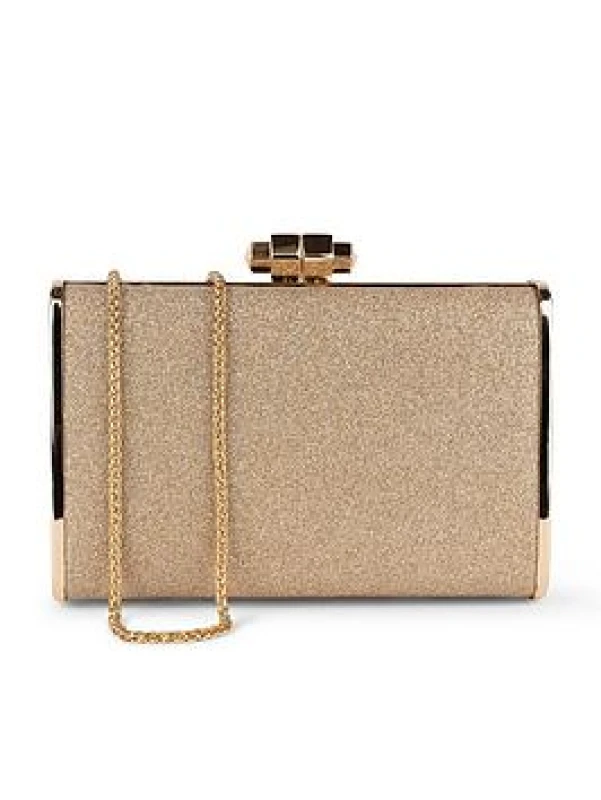 Image of Paradox London Glitter 'Devica' Box Clutch Gold