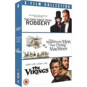 Image of 3 Film Collection: Vikings Great Train Robbery Magnificent Men In Their Flying Machines DVD