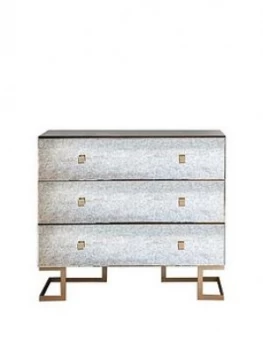 image of Hudson Living Amberly Glass 3 Drawer Chest