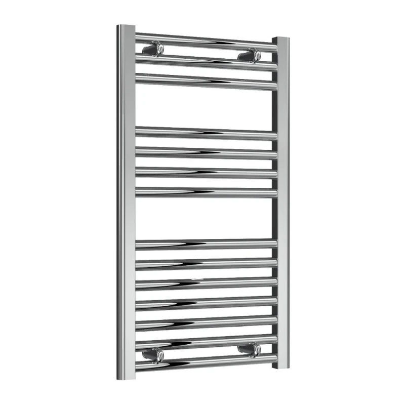 Image of Bathroom Kingdom Diva Chrome Straight Heated Towel Rail 800x450 in Silver Silver Unisex