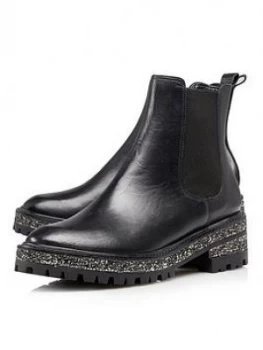 Image of Dune London Panorama Chelsea Ankle Boot Black, Size 4, Women