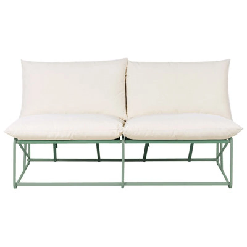 Image of Beliani Garden Sofa 2 Seater Pico Metal Green