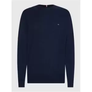 image of Tommy Hilfiger Pima Org Ctn Cashmere Crew Neck - Blue