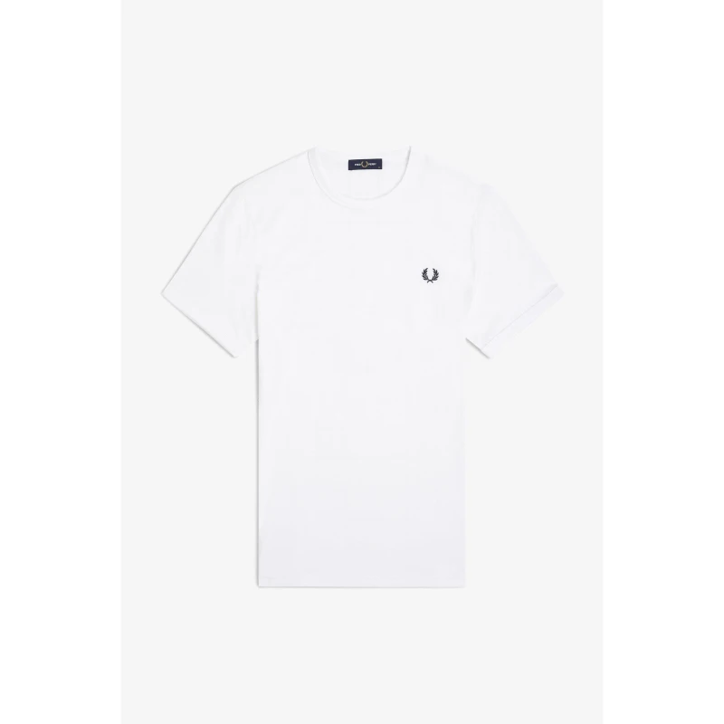 Image of Fred Perry Ringer T-Shirt White 100 male XS