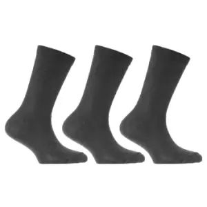 image of Childrens/Kids Plain Cotton Rich School Socks (Pack Of 3) (UK Shoe 4-6.5 , Euro 37-39.5 (Age: 13 + years)) (Grey)