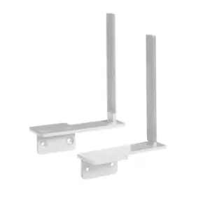 Image of Aluminium framed screen brackets (pair) to fit on desk return - white