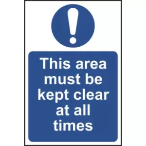 Image of This area must be kept clear at all times - Sign - PVC (300 x 200)