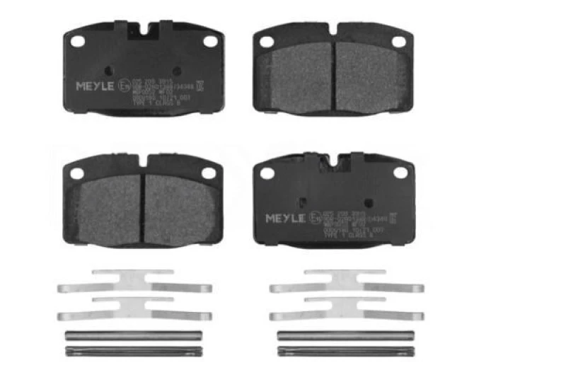 Image of MEYLE 025 209 3915 Brake pad set Front Axle, prepared for wear warning indicator, Original Quality, with anti-squeak plate Brake Pad Set,disc brake (