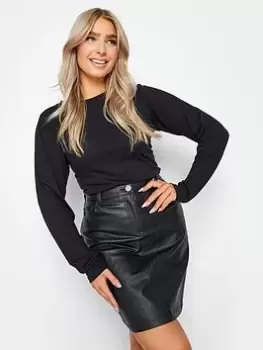 Image of M&Co Black Coated A Line Skirt, Black, Size 12, Women