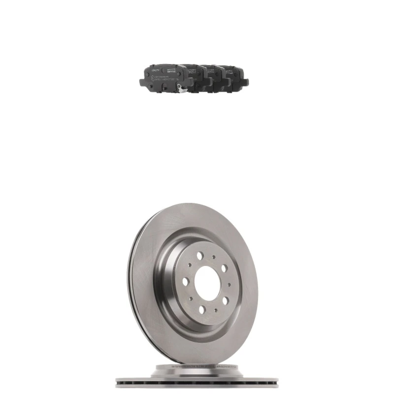 Image of RIDEX 3405B3499 Brake disc and pads set without accessories, Brake Disc Type: internally vented, with acoustic wear warning, with anti-squeak plate B