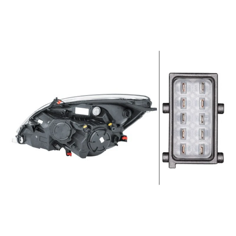 Image of HELLA 1EJ 354 676-021 Headlights H1, Right, without bulbs, Halogen Headlight (259)
