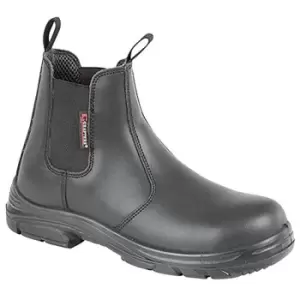Image of Grafter Mens Wide Fitting Safety Dealer Boots (40 EU) (Black) - Black